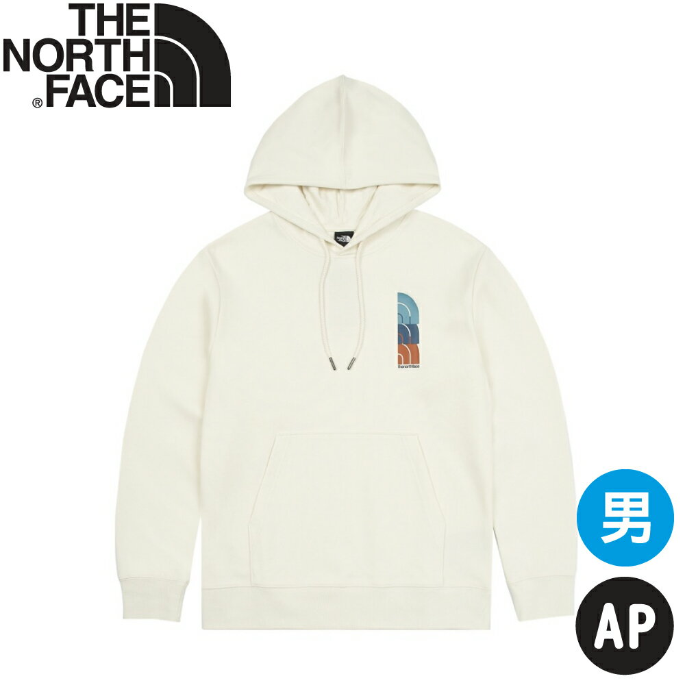 【The North Face 男 寬鬆版連帽上衣 AP《米白》】8ATA/帽T/大學T/印花T/情侶T