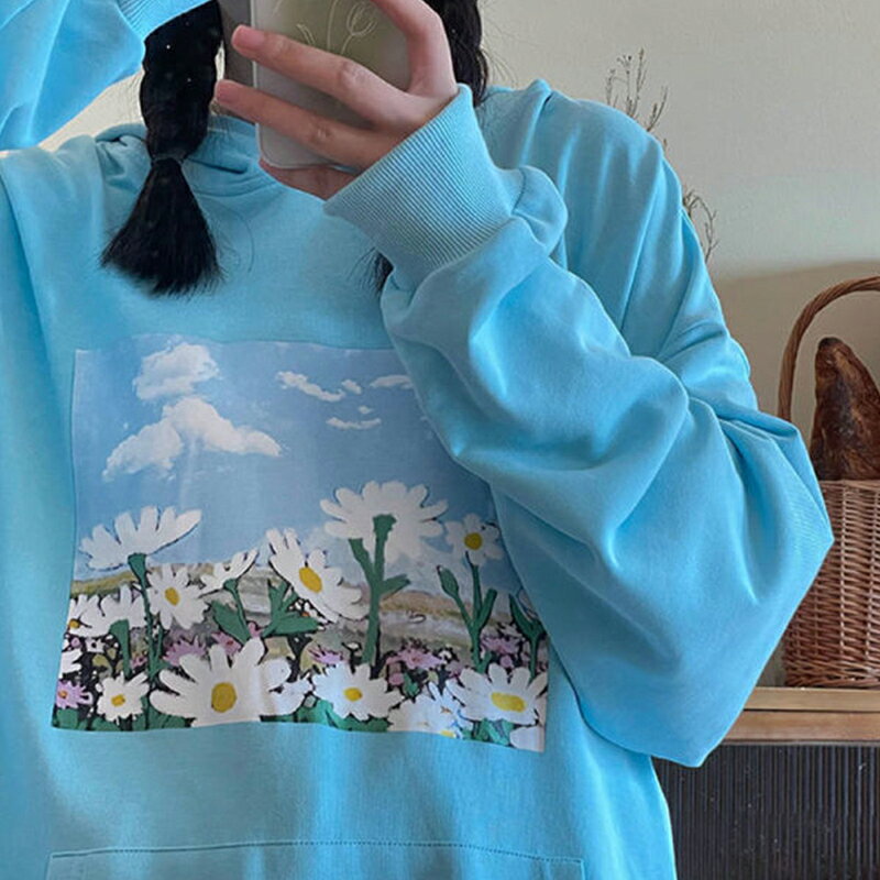 春秋薄款連帽衛衣女寬松ins潮設計感小眾oversize上衣服