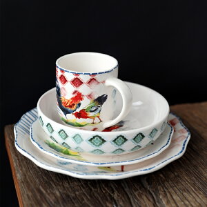 公雞系列圖案陶瓷餐具意面盤牛排盤深盤杯子輕奢菜盤子釉下彩工藝