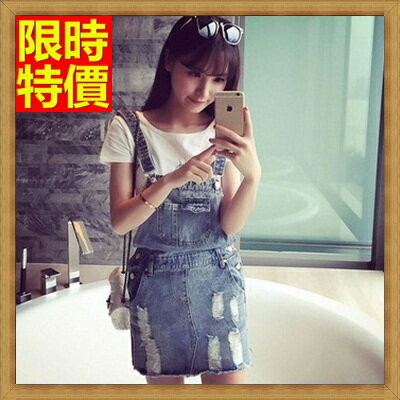 吊帶裙牛仔連身裙-歐美街頭風潮流氣質休閒半身女裙子69i46【獨家進口】【米蘭精品】