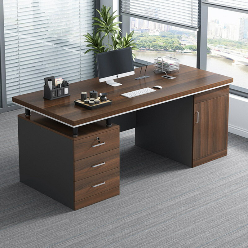【免運】美雅閣| 辦公室單人工位辦公桌收納簡約家具現代老板桌椅組合置物架經理桌