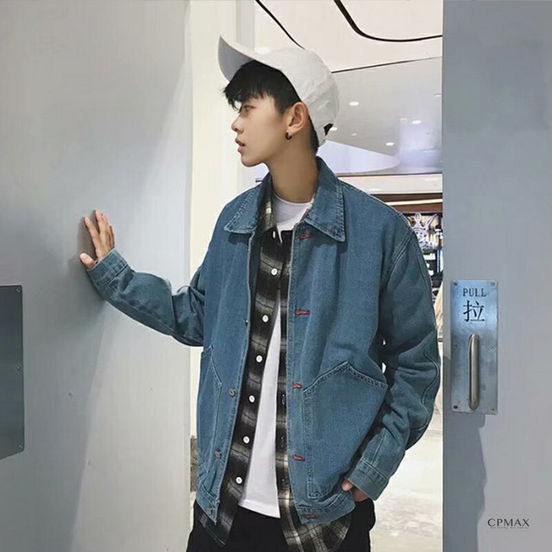 復古寬版港風文青牛仔外套