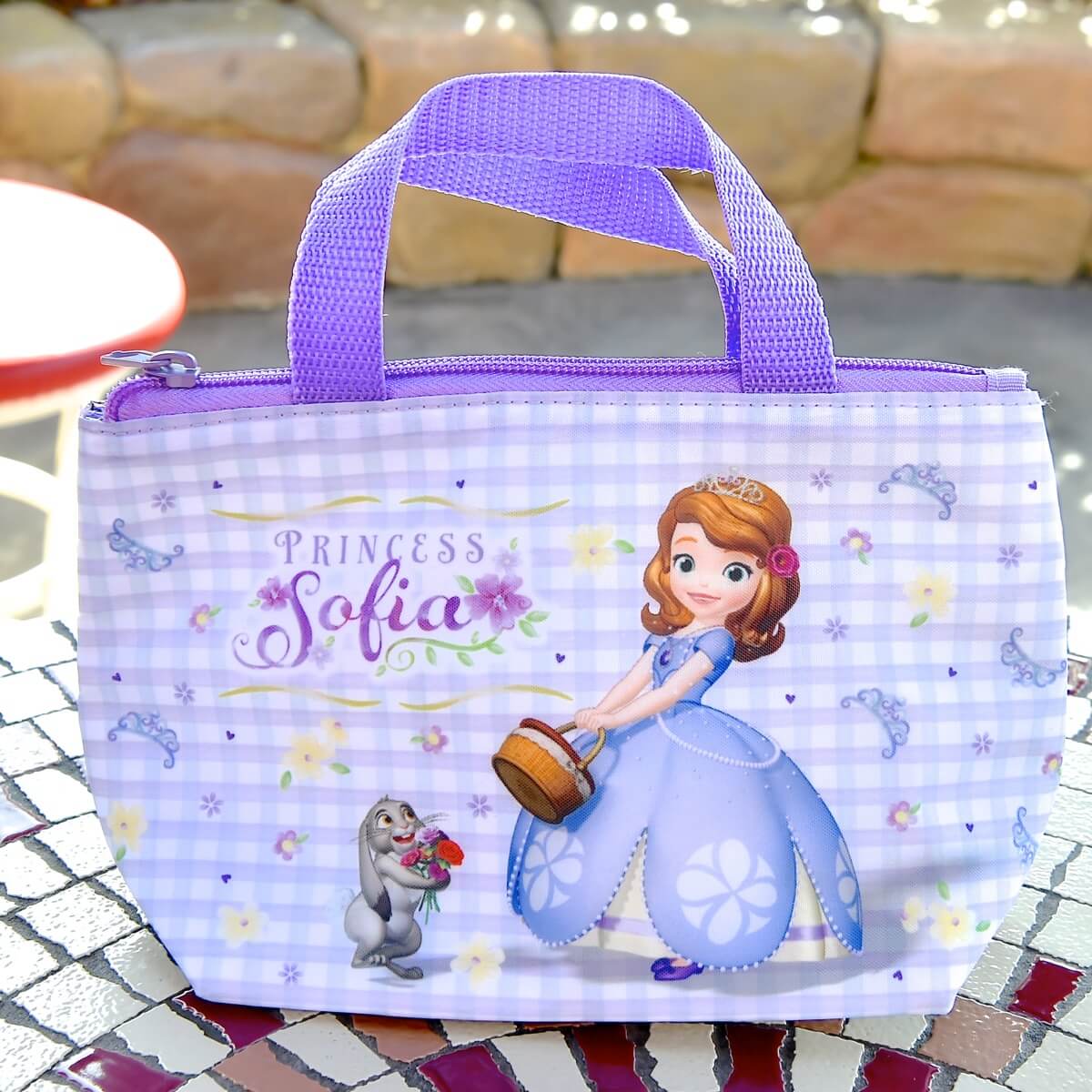 日本東京迪士尼小公主蘇菲亞Sofia皇冠紫色保溫便當袋保冷袋午餐袋手提袋野餐袋外帶包-絕版品最後一個