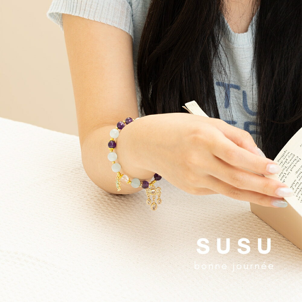 SU SU︱星河水晶手鍊❤️紫水晶 白水晶 海藍寶 事業運 招財 轉運 能量 防小人 送禮 推薦 5