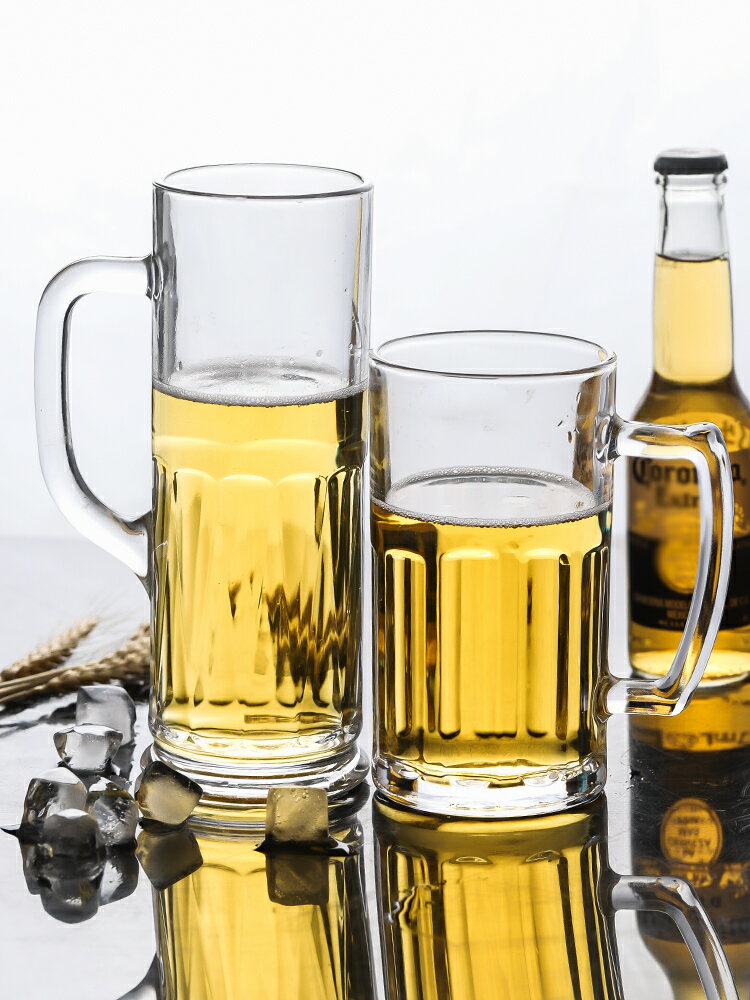 扎啤杯啤酒杯大容量1000毫升大號加厚帶把玻璃杯創意ktv酒吧酒杯