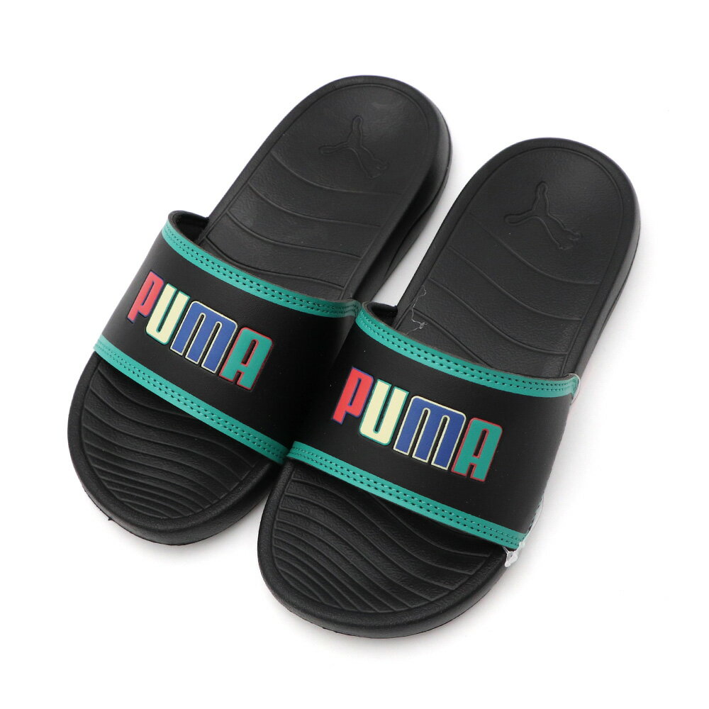 PUMA Popcat 20 R,S,B PS 拖鞋 中童 黑綠 S0267 (39657502)