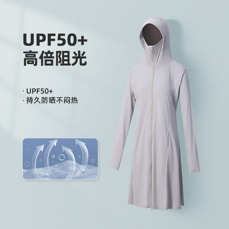 防曬衣UPF50+女夏季中長款防紫外線戶外冰絲透氣罩衫騎車薄防曬服501