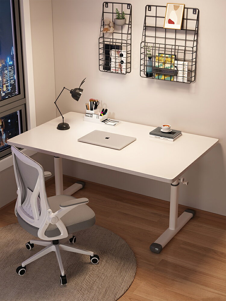 電腦桌臺式可升降書桌學生家用臥室女生簡易化妝桌子辦公寫字桌椅