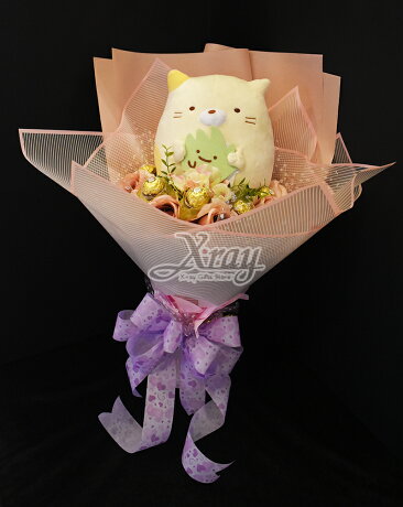 10吋抱物角落小夥伴金莎花束 捧花 情人節金莎花束 頒獎 畢業花束 畢業典禮 情人節禮物 送禮 捧花 節慶 婚禮小物 生日禮物 交換禮物 告白 求婚 X射線 Y0529 X射線精緻禮品