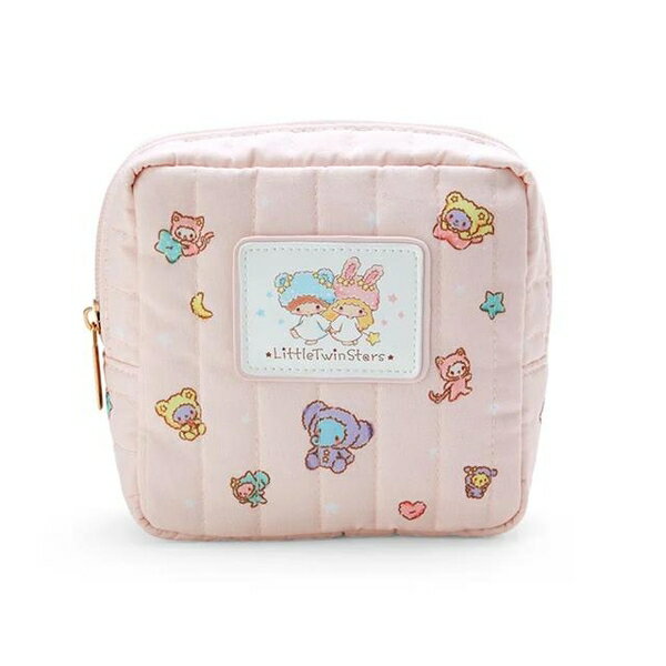 【震撼精品百貨】Little Twin Stars KiKi&LaLa 雙子星小天使~雙子星棉質方形拉鍊化妝包-雲朵*23128