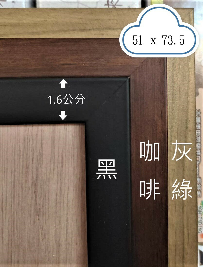 拼圖木框 - 台灣製124優質木框 (適用作品尺寸：51 x 73.5公分)