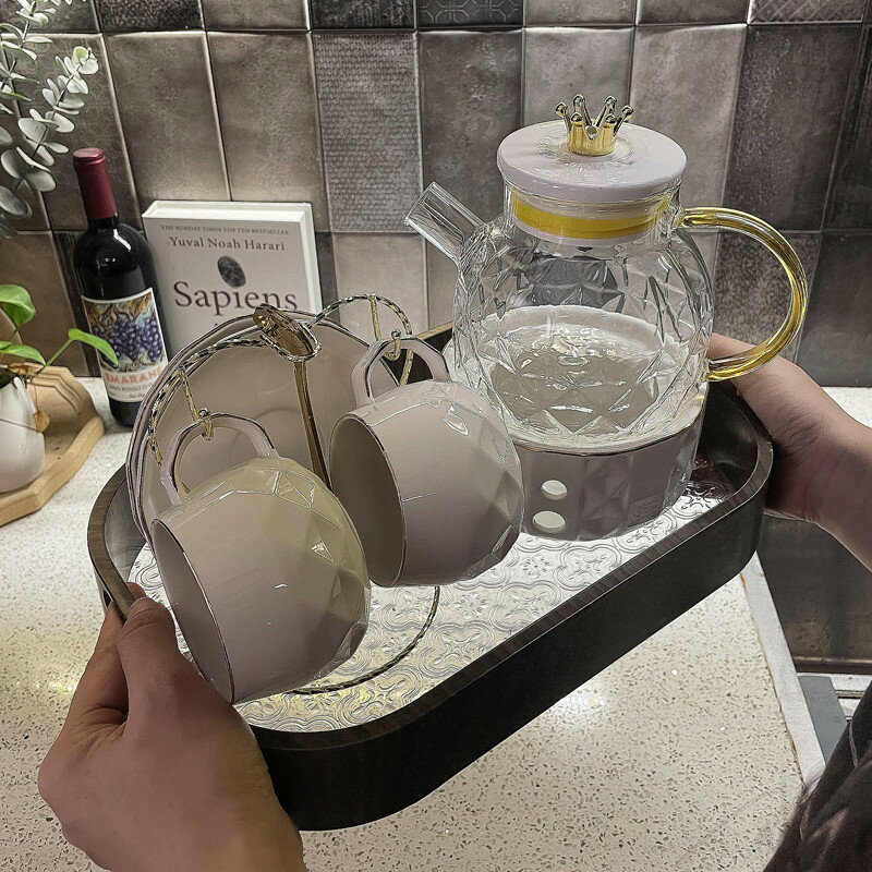 高級感輕奢陶瓷咖啡杯子家用辦公客廳待客下午茶杯碟茶壺水具套裝