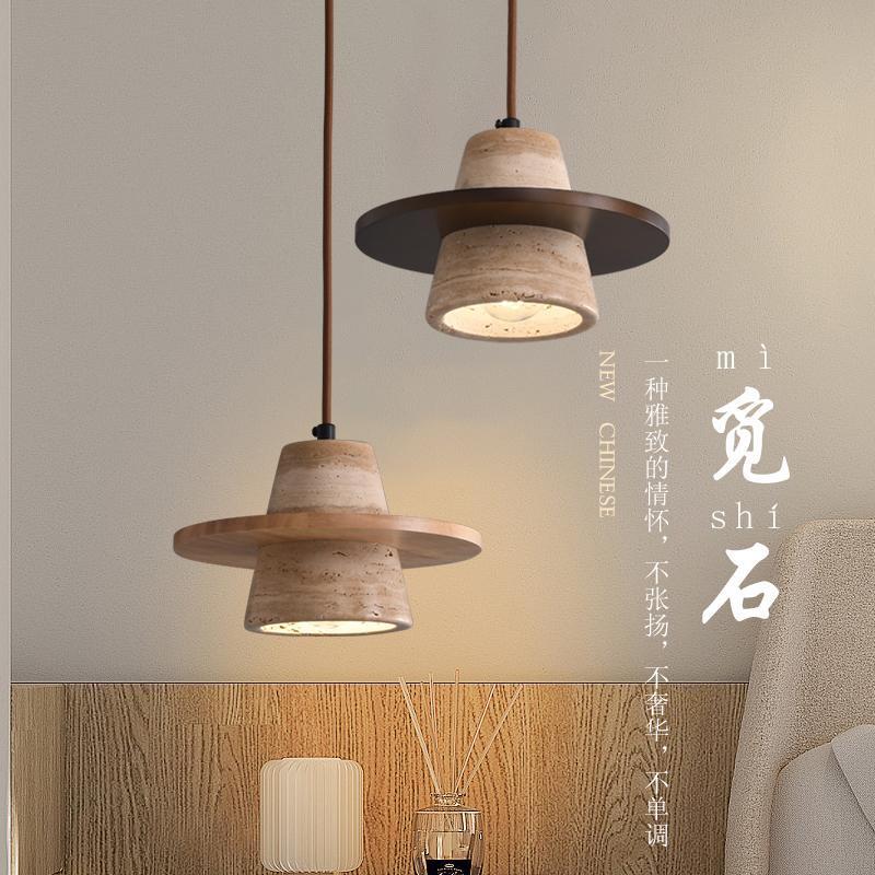 工廠現貨 免運 110v吊燈 燈具 黃洞石歐式一體臥室床頭吊燈創意奶油風民宿書房中古餐廳小吊燈特惠/開立發票 特價出 z1203