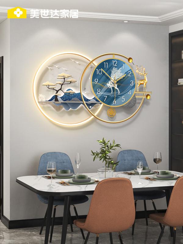 樂享居家生活-掛鐘客廳2024新款家用時尚創意鐘表簡約現代網紅餐廳靜音時鐘掛墻掛鐘 時鐘 電子鐘 居家裝飾