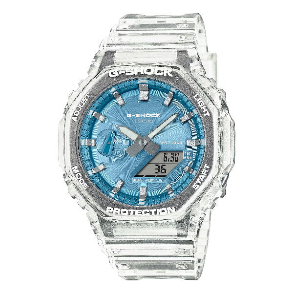 CASIO卡西歐 G-SHOCK 2100 系列 GA-2100BM-7A2 八角形半透明雙顯腕錶 藍面 45.4mm｜樂天全館特惠中★指定刷卡回饋10%