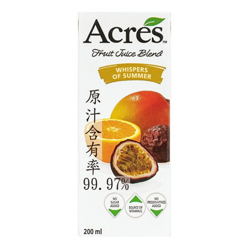Acres 柳橙百香果綜合果汁 200毫升 Ｘ 24入