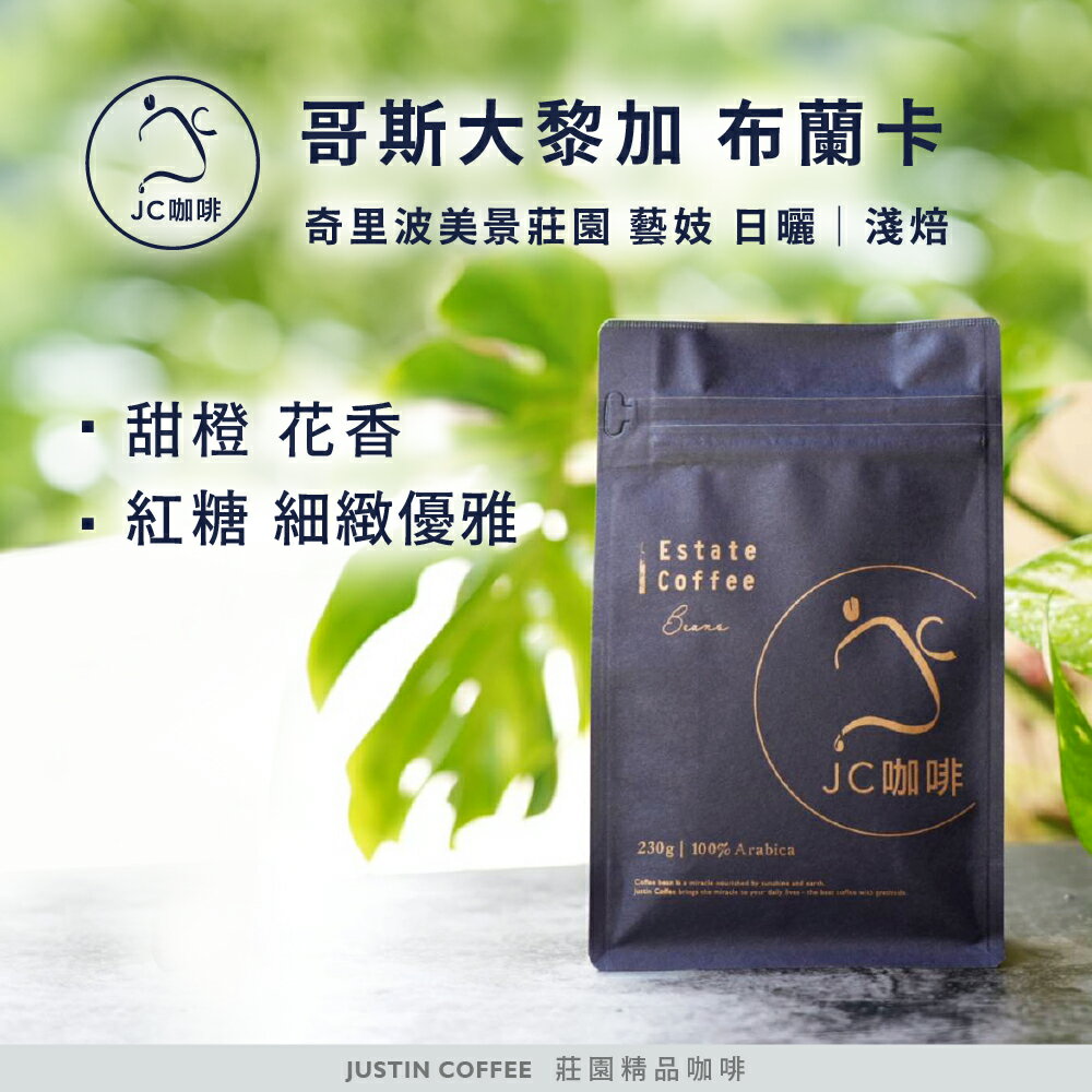 哥斯大黎加 布蘭卡 奇裡波美景莊園 藝妓 日曬 咖啡豆1包│淺焙【JC咖啡】半磅(230g) 莊園咖啡 新鮮烘焙