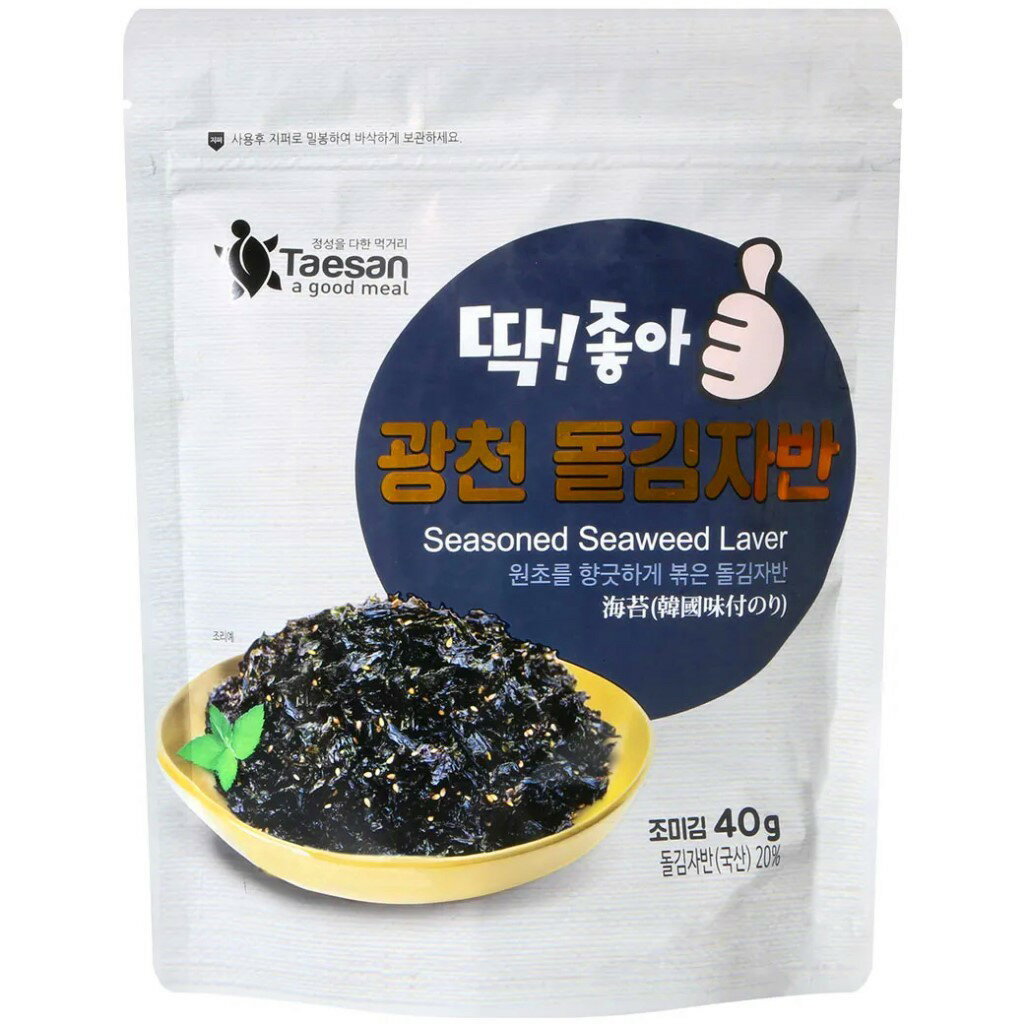(附發票)韓國 Taesan 炒海苔酥 經典芝麻/海鮮風味 40g
