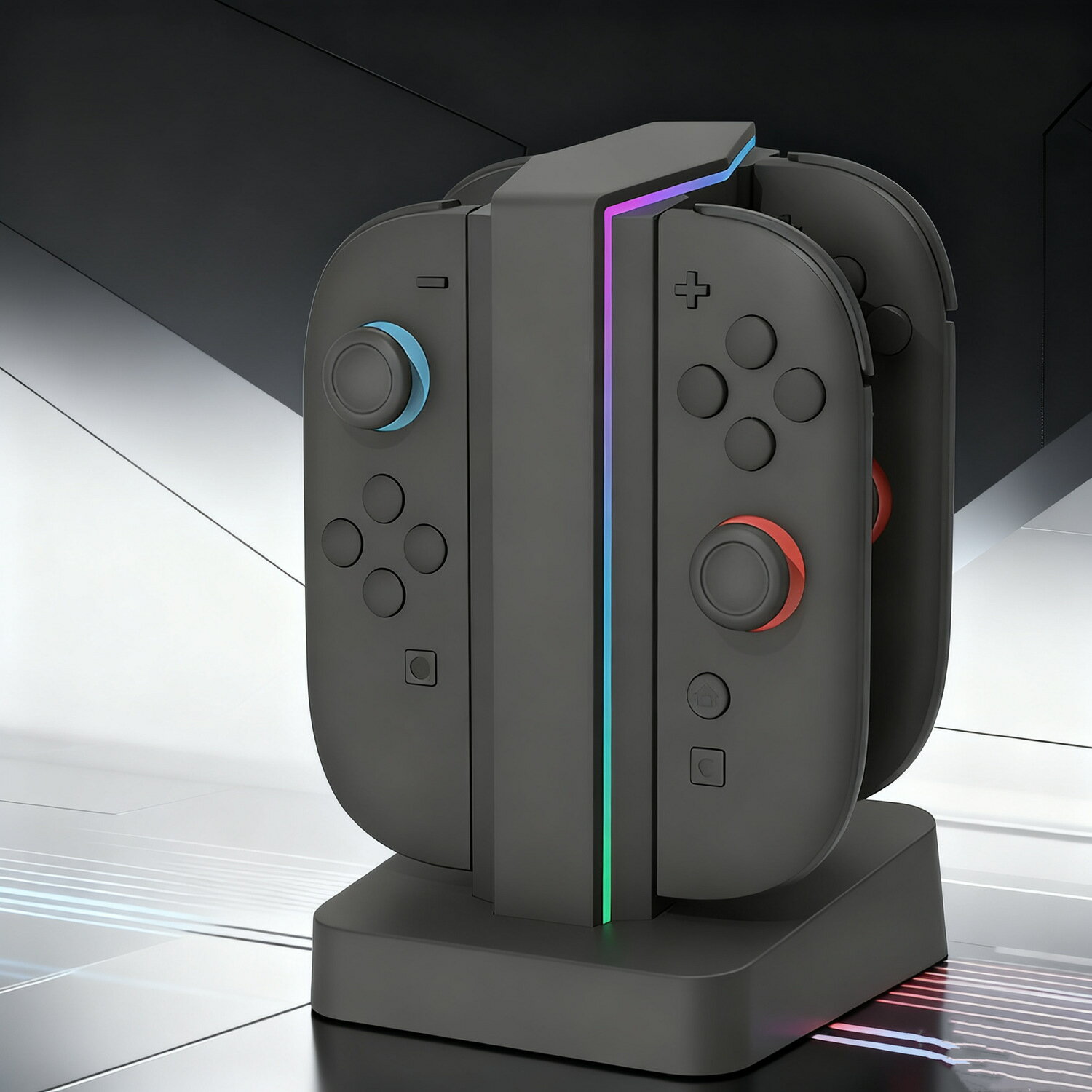 Switch2小手柄四合一座充joycon RGB氛圍燈光NS2座充手柄充電底座