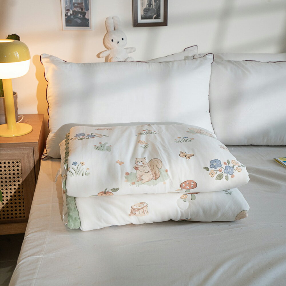 ins針織 點點被 松鼠花園 5X7尺  可單蓋 暖被 冬被 棉床本舖 媲美韓國棉被 6