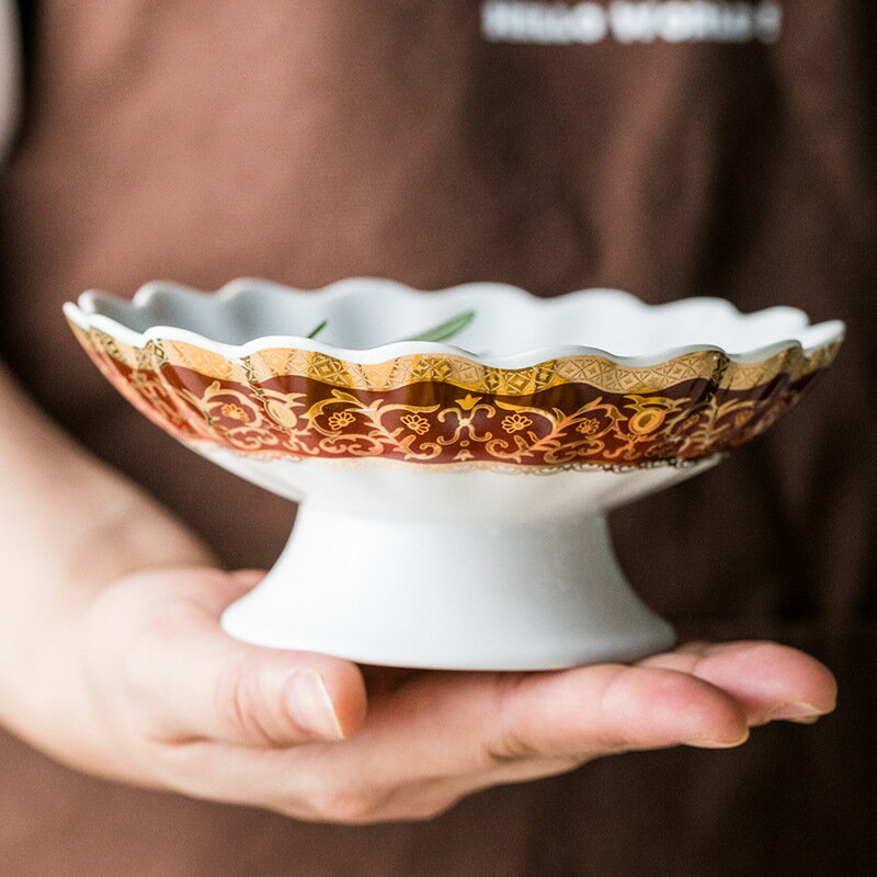 日式文藝陶瓷創意布丁甜品雙皮奶冰淇淋球杯高腳臺皿水果小碗家用