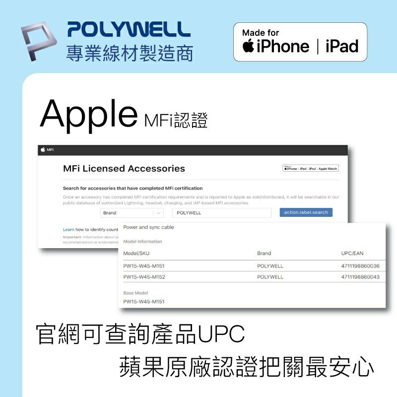 OLYWELL Type-A Lightning 3A充電線 20公分~2米 適用蘋果iPhone 寶利威爾 5