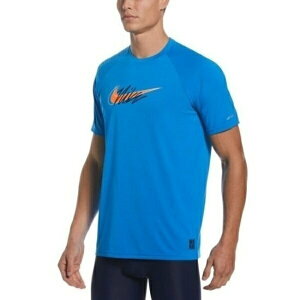 Nike Script Logo [NESSC653-458] 男 T恤 短袖 上衣 防曬衣 抗UV 吸濕 排汗藍