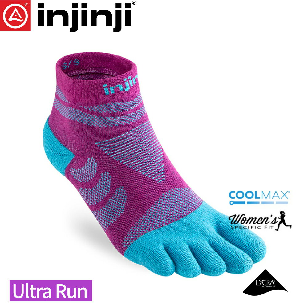 【INJINJI 美國 女 Ultra RUN 終極系列五趾短襪《果醬紫》】WAA69/五指襪/專業排汗襪/登山健行襪/休閒襪