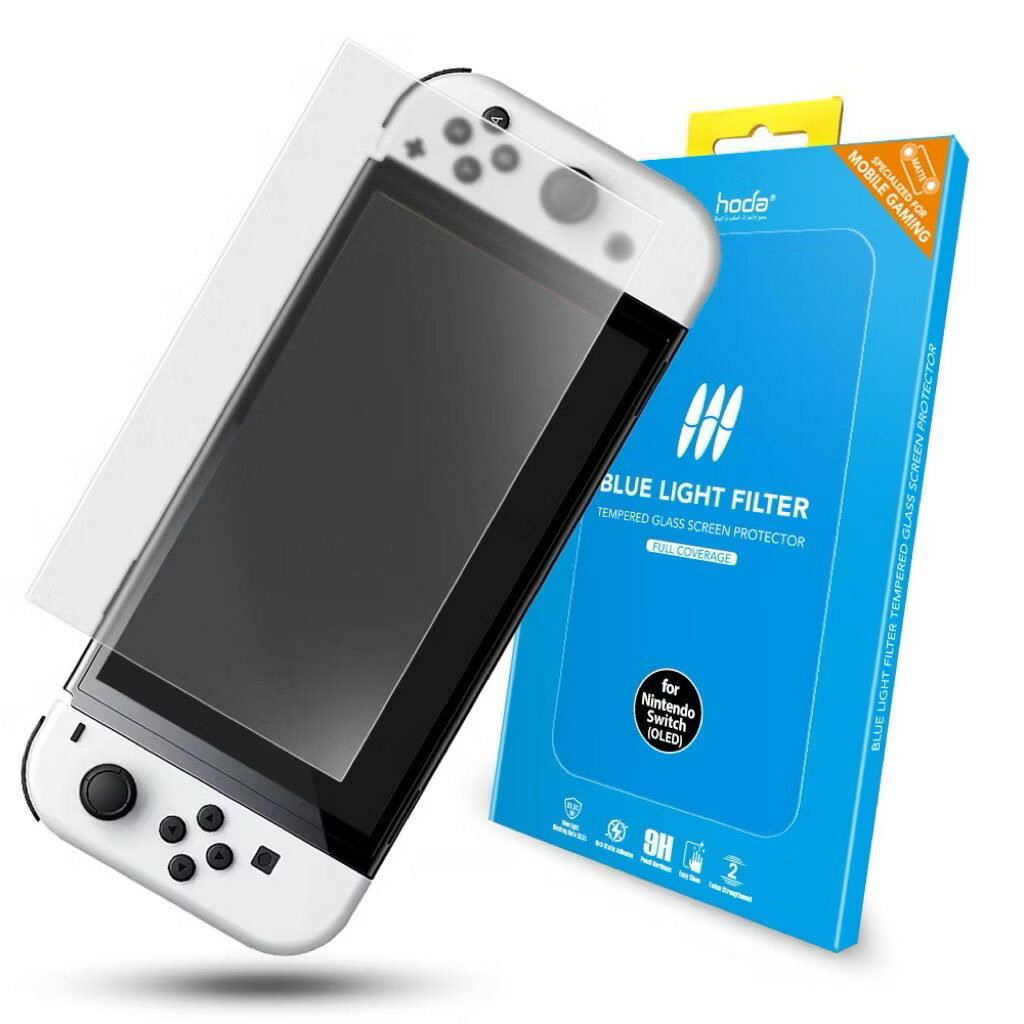 hoda 任天堂 Switch OLED 電競磨砂抗藍光玻璃保護貼
