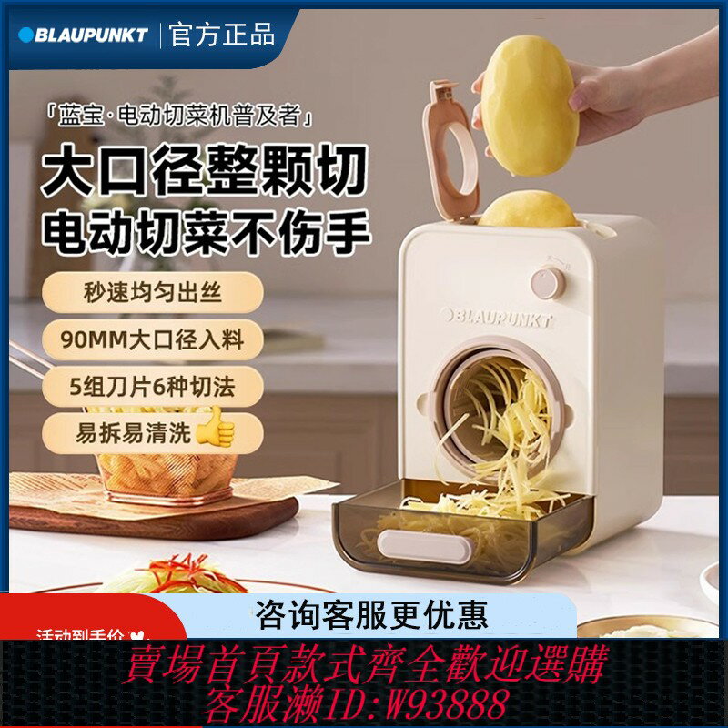 {臺灣公司貨 可打統編}藍寶電動切菜機家用多功能全自動切菜神器刨絲器小型切絲切片神器
