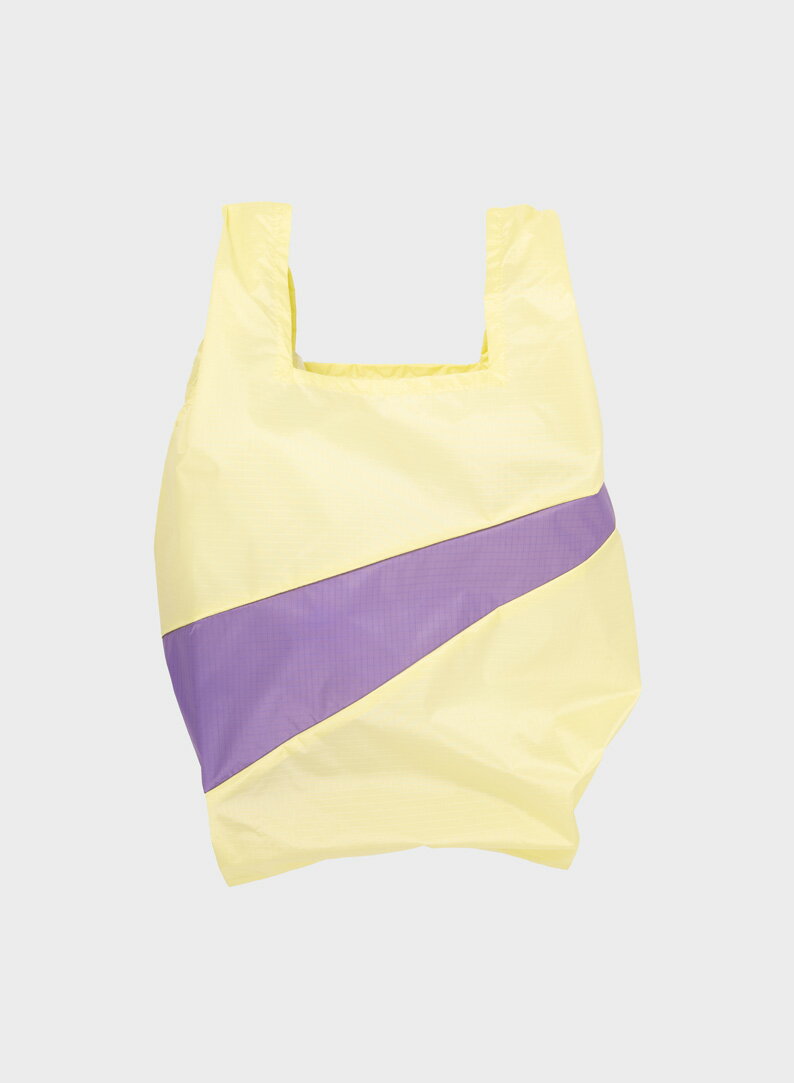荷蘭 Susan Bijl 防潑水超輕量購物袋 #Ｍ (檸檬黃/紫丁香紫)