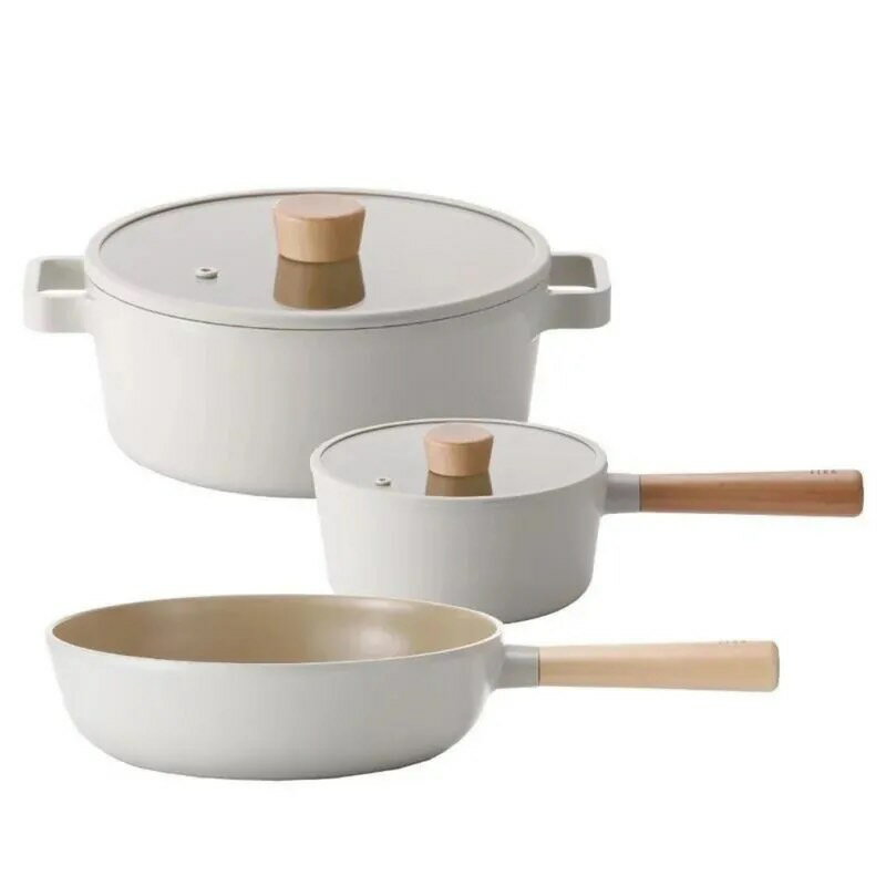 韓國 NEOFLAM FIKA系列 鑄造3鍋組(雙耳湯鍋+單柄湯鍋+平底鍋)