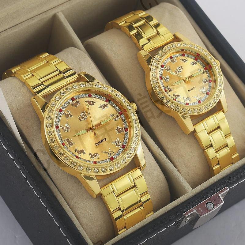 【熱銷】十二生肖情侶金錶國賓腕錶防水夜光收藏紀念男女士12新疆和田情侶錶腕錶男錶手錶手錶男生【亞德機械五金家居】 7