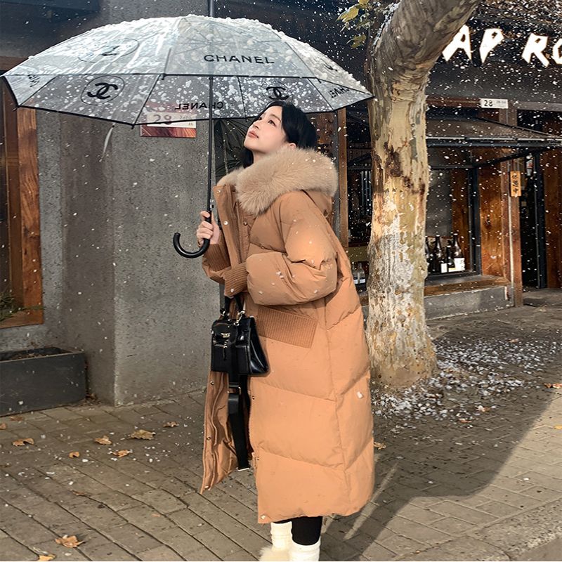 快速出貨/羽絨外套 長大衣 大碼羽絨服女中長款新款過膝韓版時尚洋氣200斤胖mm寬松外套