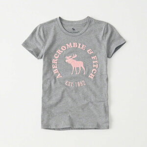 美國百分百【Abercrombie & Fitch】T恤 AF 短袖 T-shirt 短T 麋鹿 女 灰色XS S號美國青年版 H788