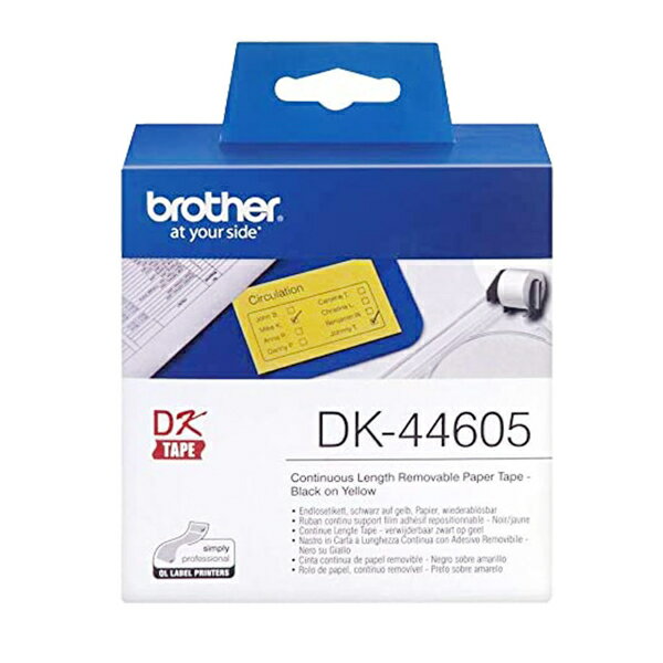 BROTHER 62mm DK-44605 耐用型紙質 黃底黑字 原廠 連續 標籤帶【APP下單4%點數回饋】