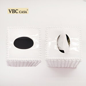 義大利VBC CASA純白條紋12CM陶瓷面紙套
