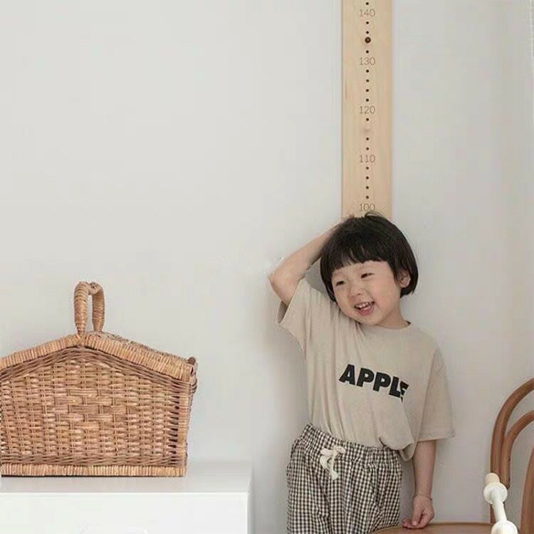 兒童身高尺 兒童房裝飾 韓系簡約木紋身高尺