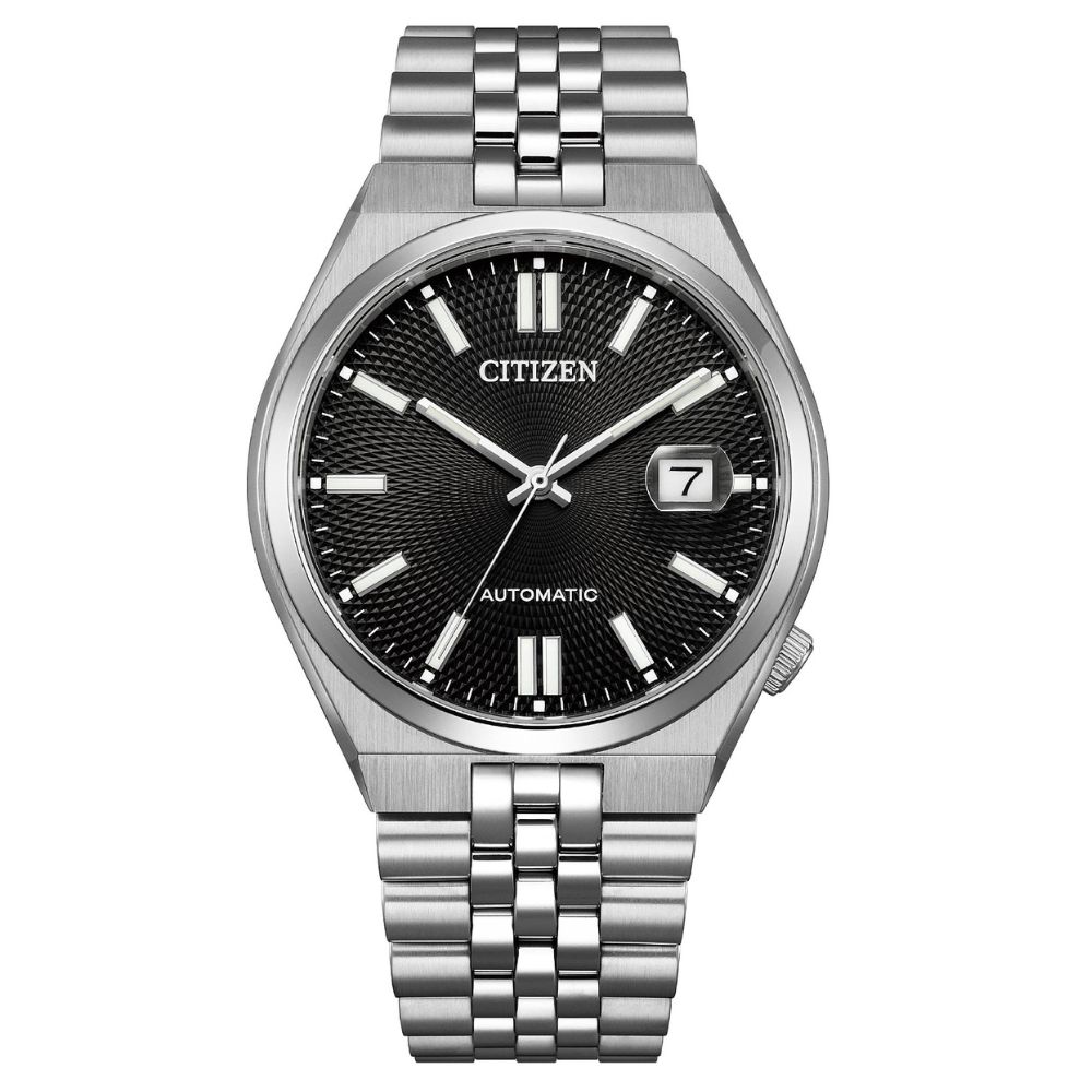 送禮首選★CITIZEN星辰 Mechanical系列 TSUYOSA 60 機械錶-銀*黑 NK0020-55E  附提袋【全館滿額折價★APP下單點數4倍送】線上購買享_實體門市同步服務