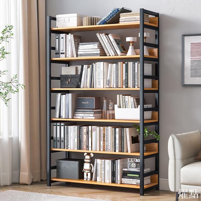 APP下單享點數9% 書架置物架落地家用鐵藝多層收納客廳儲物架小型簡易鋼木架子書柜