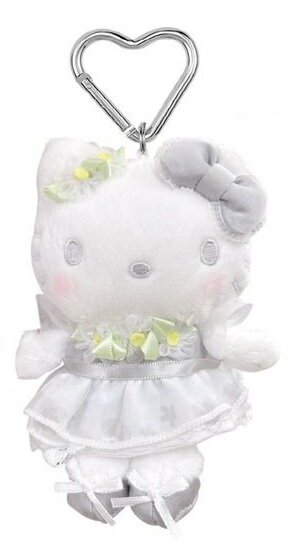 【震撼精品百貨】Hello Kitty 凱蒂貓~日本三麗鷗sanrio KITTY造型絨毛娃娃吊飾-白花*72672