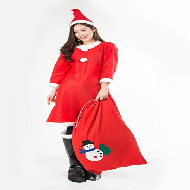 聖誕節 耶誕節 聖誕服 聖誕戲劇服 成人女套裝(3件組) 耶誕服裝 聖誕節服裝【塔克】