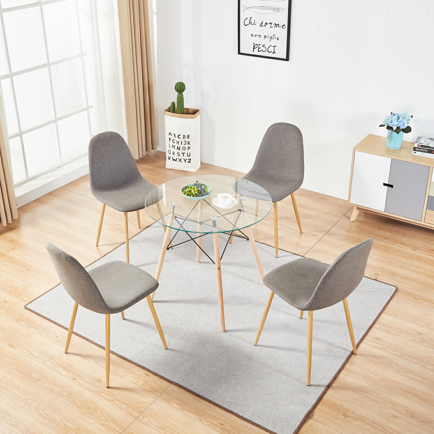 Mcombo Mcombo Dining Side Chairs Set Of 4Dining Table Round Clear