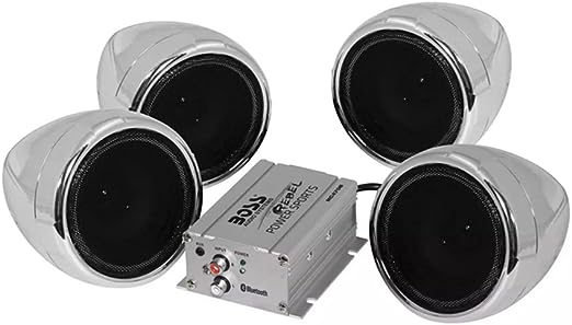 BOSS【美國代購】重機藍牙音箱 防水鍍鉻  摩托車擴音器 3 英吋 Audio Systems MCBK470B-銀