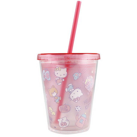 Hello Kitty 吸管杯 水杯 KT 三麗鷗 日貨 凱蒂貓 正版授權 J00010087