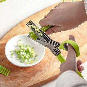 不銹鋼蔥花剪刀鋒利廚房用品五層蔥花剪刀紫菜碎食剪強力多層剪刀