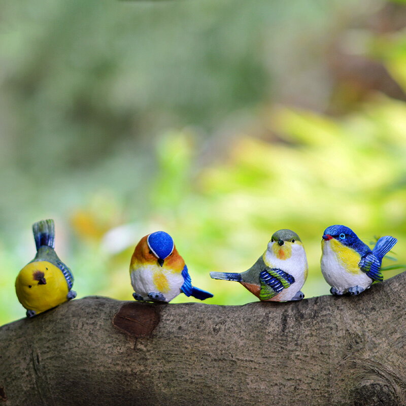 戶外擺件花園造景 創意禮物庭院家居裝飾擺設仿真動物雕塑樹脂小鳥裝飾擺件家居飾品
