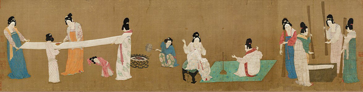 仿古畫古畫復製品辦公室書房字畫唐 張萱搗練圖十大名畫裝飾掛畫