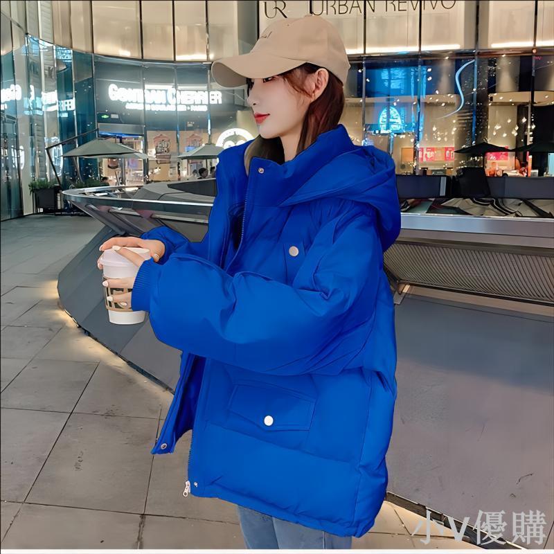 小V 2023年新款加厚麵包服短款羽絨棉衣棉服女韓版寬松秋冬季外套棉襖