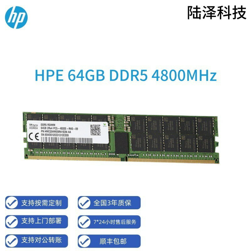 適用HPE記憶體RAM 64GB DDR5 4800MHz RECC伺服器【Snowbelle優選】